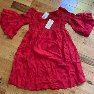 Coral linen dress nwt